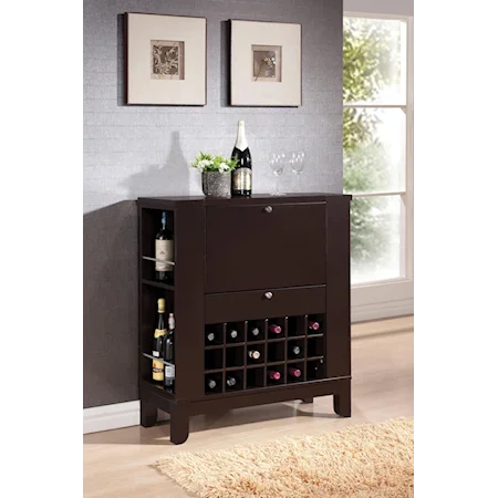 Contemporary Wine Bar W/ Bottle Storage